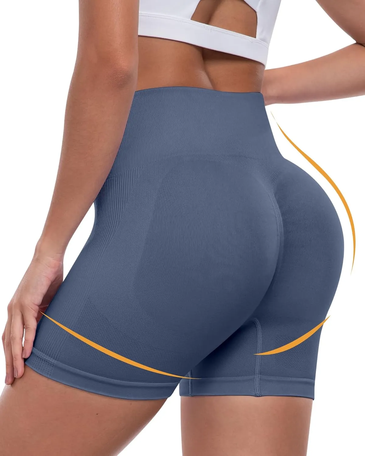ATHVOTAR Workout Gym Biker Shorts Women: High Waisted Seamless Sports Running Butt Lifting Shorts Sets