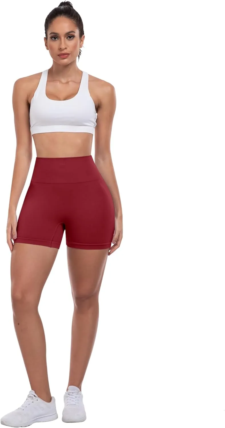ATHVOTAR Workout Gym Biker Shorts Women: High Waisted Seamless Sports Running Butt Lifting Shorts Sets