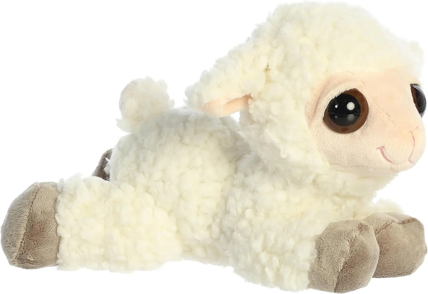 Aurora® Enchanting Dreamy Eyes™ Lea Lamb Stuffed Animal - Captivating Gaze - Aesthetic Appeal - White 10 Inches