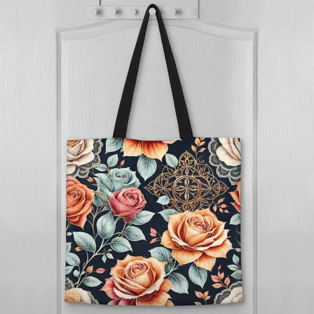 Autumn Park Trees Fall Foliages Canvas Tote Bag for Women Men Stylish Tote Handbag Shoulder Bag Reusable Grocery Bag