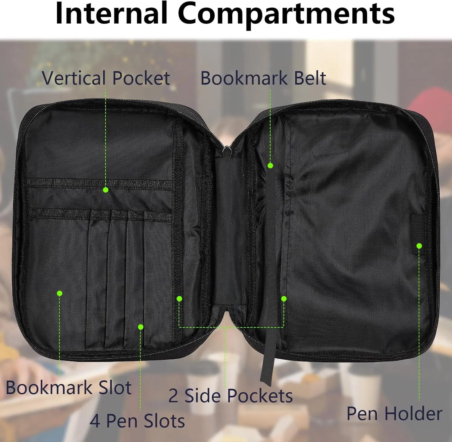 Avocado Bible Bag Large Bible Case Cover for Women Men, Multi-Functional Church Bag Bible Protector with Handle Zippered Pocket Christian Gift Bible Study Supplies