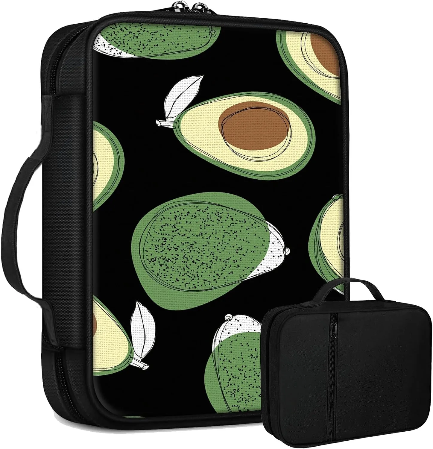 Avocado Bible Bag Large Bible Case Cover for Women Men, Multi-Functional Church Bag Bible Protector with Handle Zippered Pocket Christian Gift Bible Study Supplies