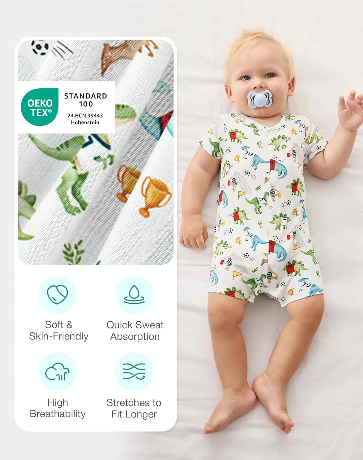 Baby Boy Rompers Bamboo Viscose Short Sleeve One-piece Jumpsuit Baby Boy Summer Clothes