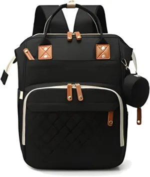 Baby Diaper Bag Backpack with Changing Station Travel Mommy Bags Boys Girls Multifunction Travel Bag Backpack Baby Stroller Large Capacity (3037-Black)