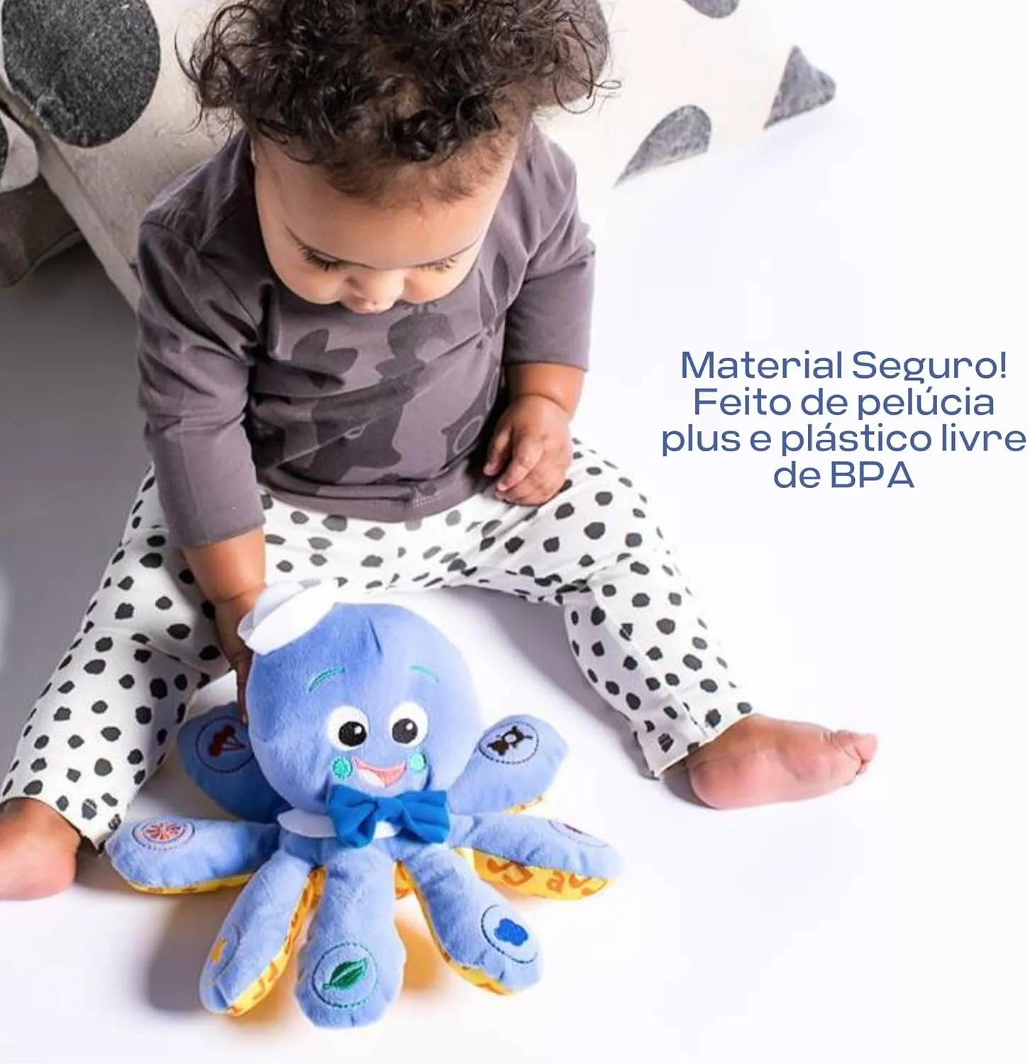 Baby Einstein Octoplush Musical Huggable Stuffed Animal Plush Toy, Learn Colors in 3 Languages, Blue, 11" Age 3 Month and up,