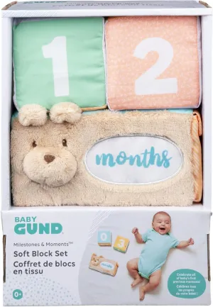 Baby GUND Milestones and Moments Soft Blocks, Plush Photo Prop Sensory Toy Blocks for Babies and Newborns, Multicolor