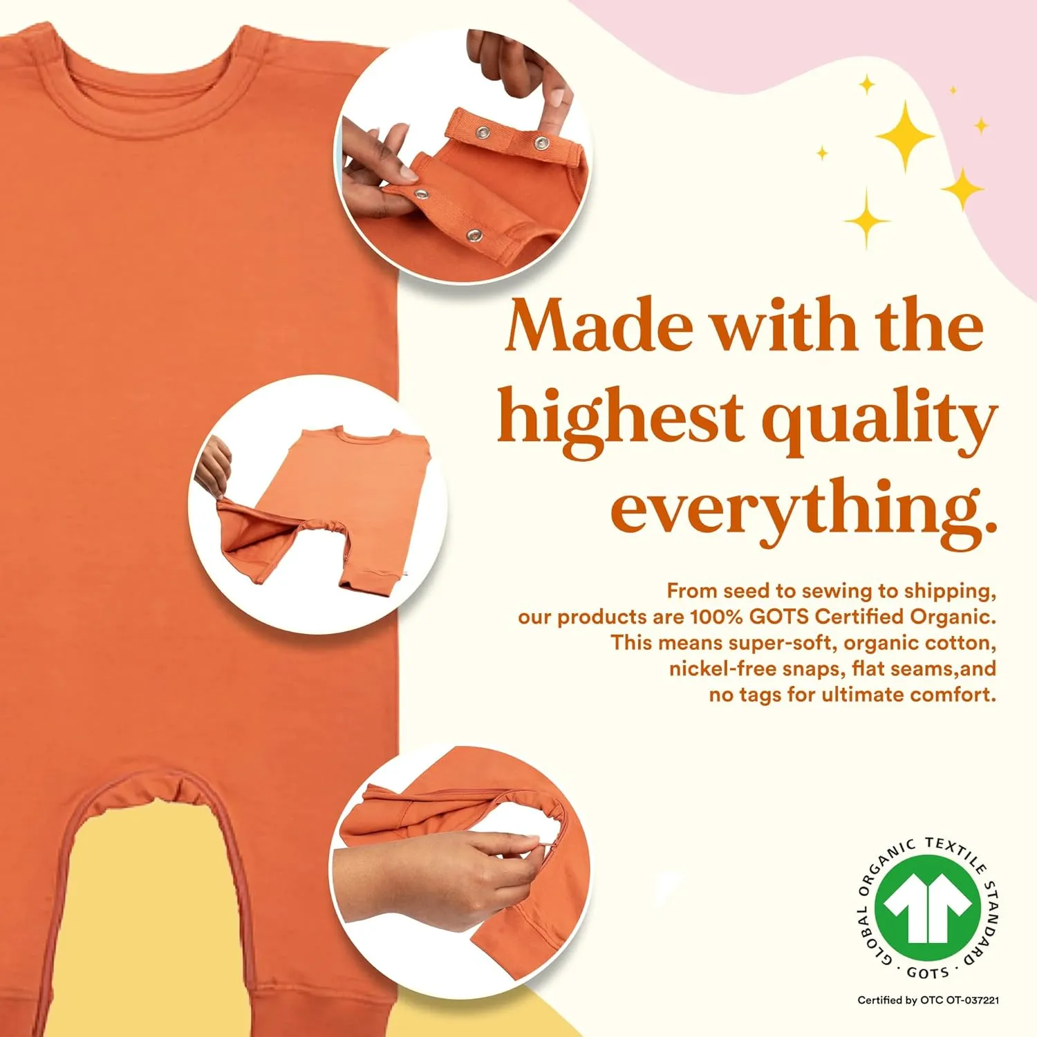 Baby Romper with Shoulder Snaps - As Seen on Shark Tank, 100% GOTS Certified Organic Cotton, Toddler Boy/Girl Clothes