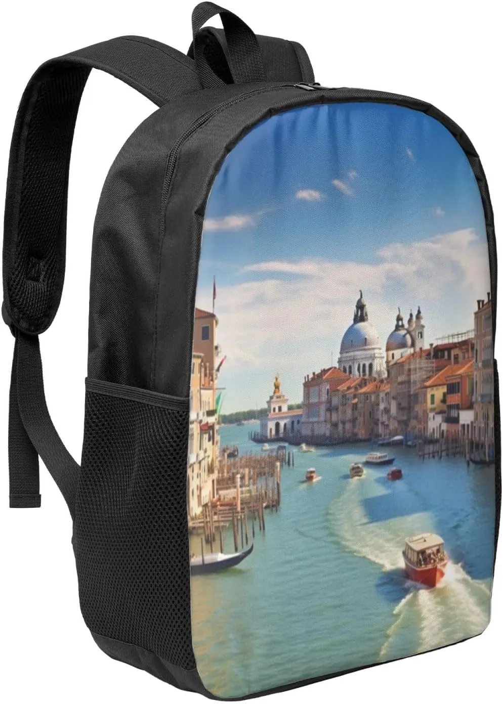 Backpack Grand canal in Italy Travel Casual Laptop Backpack 17 inch Waterproof Hiking Daypack for Men Women