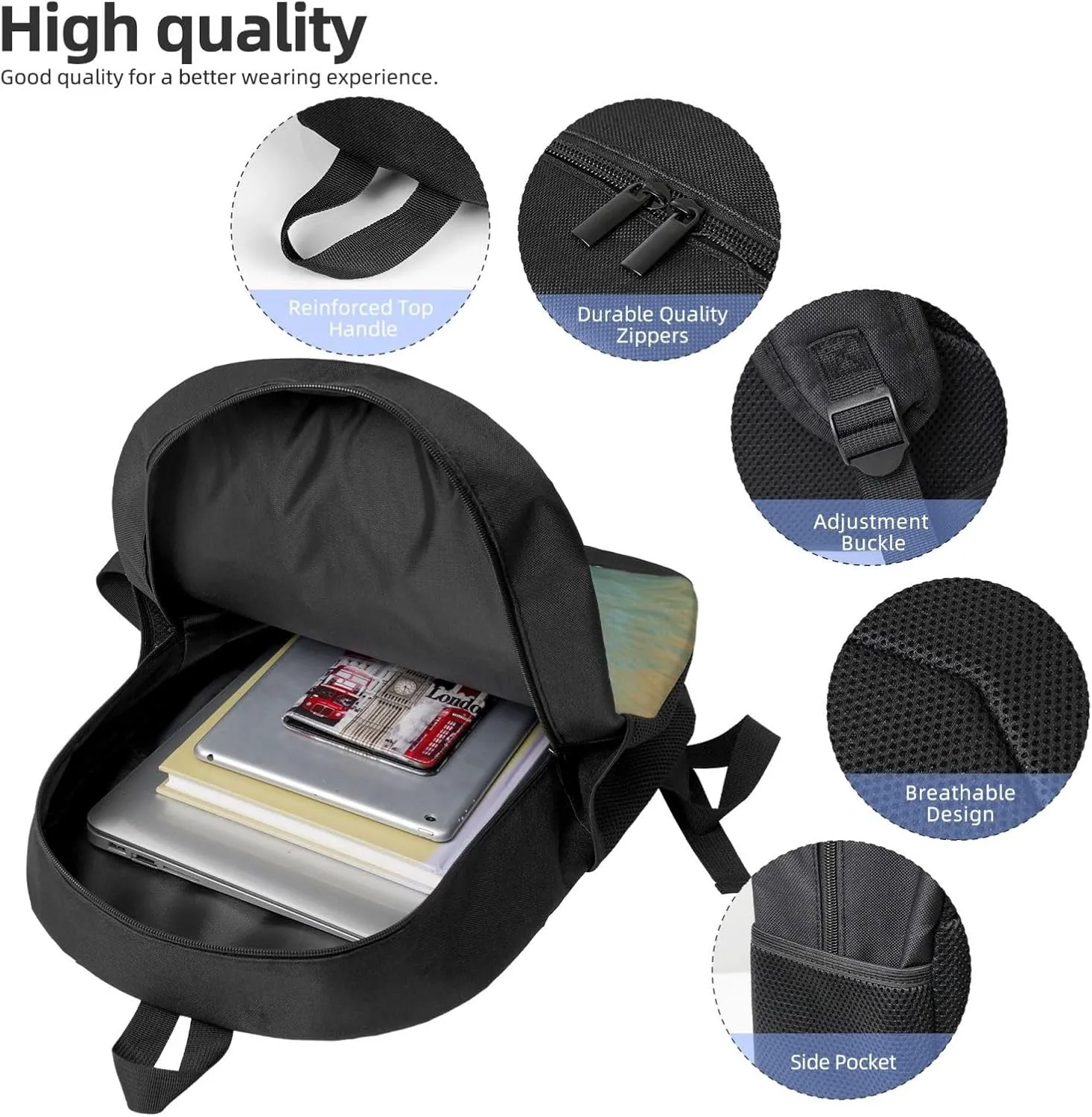 Backpack Grand canal in Italy Travel Casual Laptop Backpack 17 inch Waterproof Hiking Daypack for Men Women