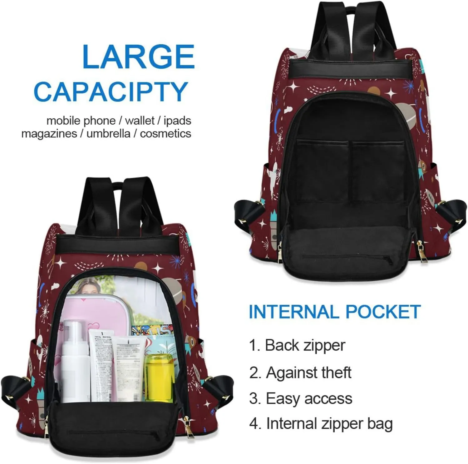 Backpack Purse for Women Anti Theft Fashion Daypack Polyester Travel Bag Crossbody Shoulder Bag Sunflower 13.4 X 5.9 X 15in Pattern 13
