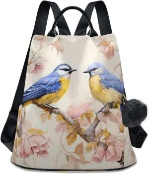 Backpack Purse for Women Fashion Travel Anti-theft Bird Sparrow 4 Daypack Casual Shoulder Bag Medium Size