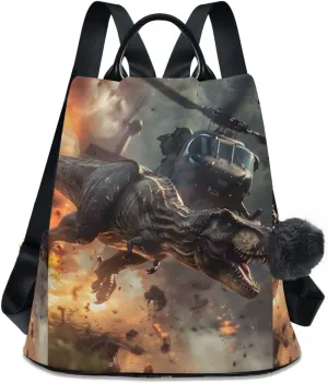 Backpack Purse for Women Fashion Travel Anti-theft Tyrannosaurus Explosion Daypack Casual Shoulder Bag Medium Size