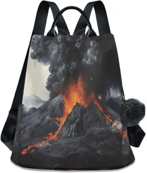 Backpack Purse for Women Fashion Travel Anti-theft Volcano Eruption Daypack Casual Shoulder Bag Medium Size