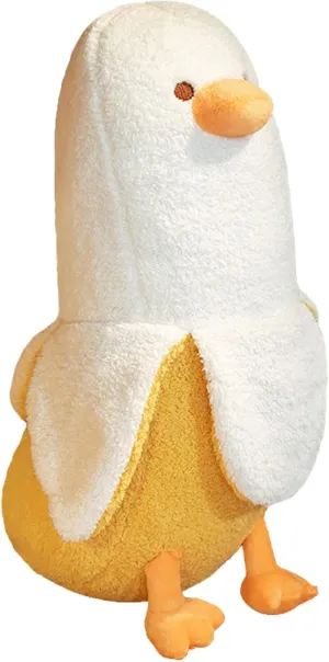 Banana Duck Plush Toy, Banana Duck Stuffed Animals Doll Cute Plushie Hugging Plush Pillow Gift for Girls and Boys (White, 19.68 inch)