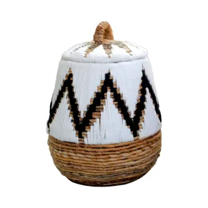 Banana Leaf Round Basket with Lid