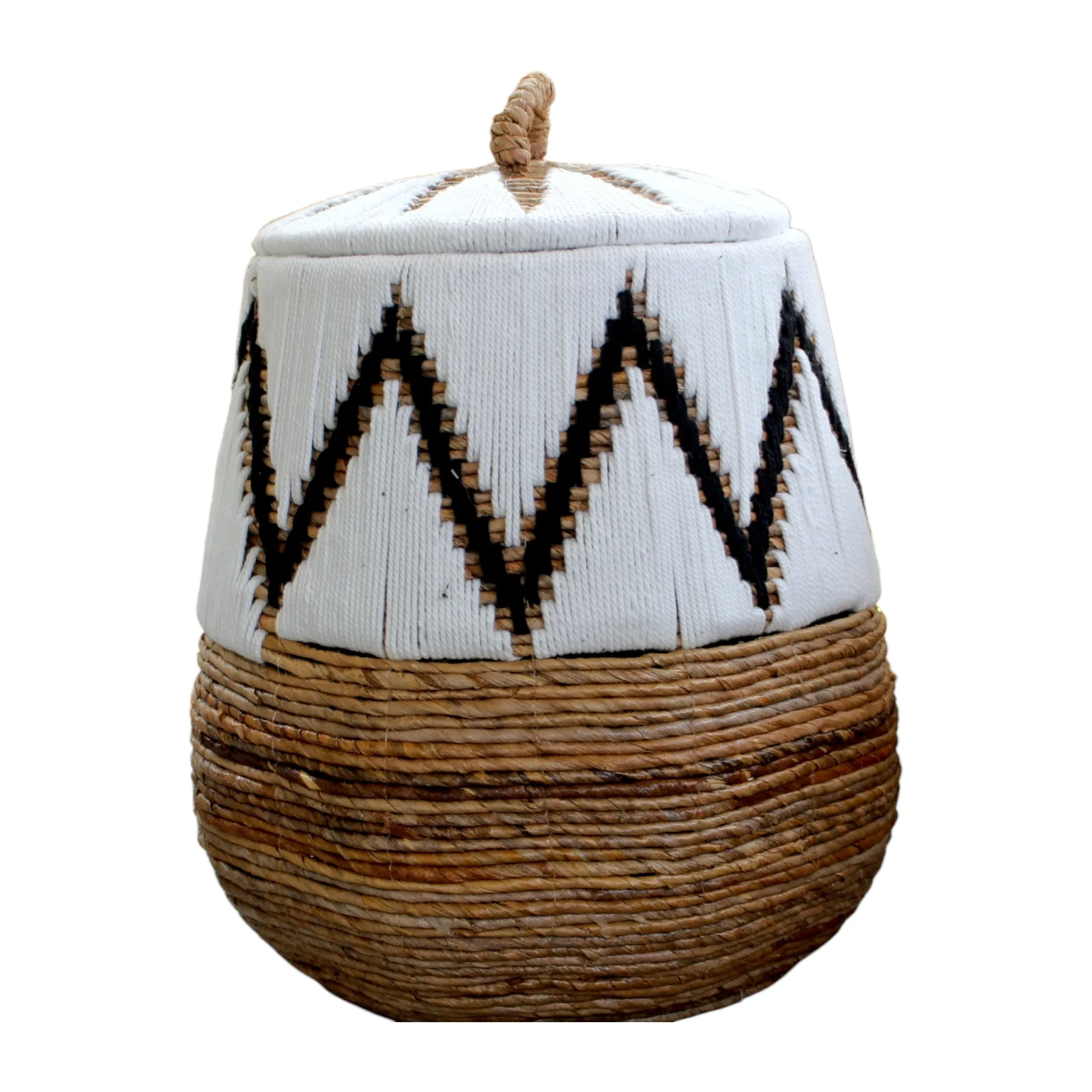 Banana Leaf Round Basket with Lid