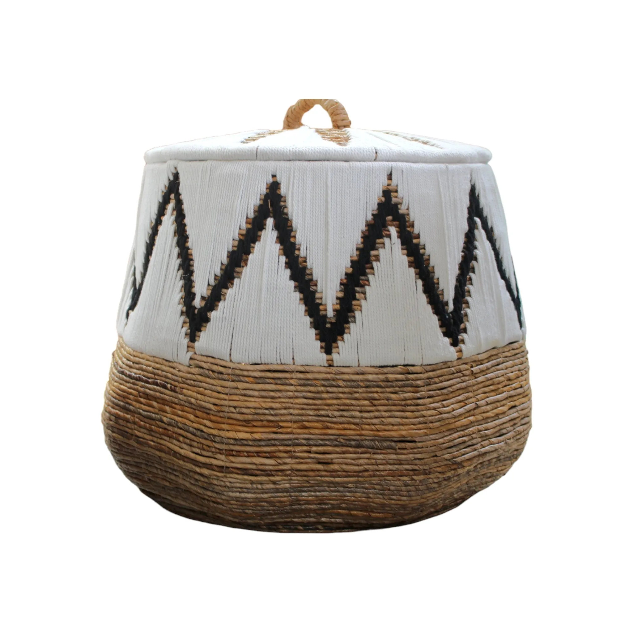 Banana Leaf Round Basket with Lid