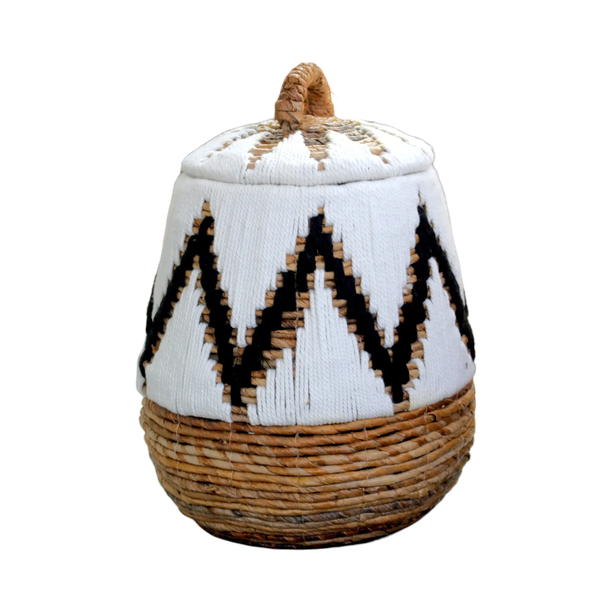 Banana Leaf Round Basket with Lid
