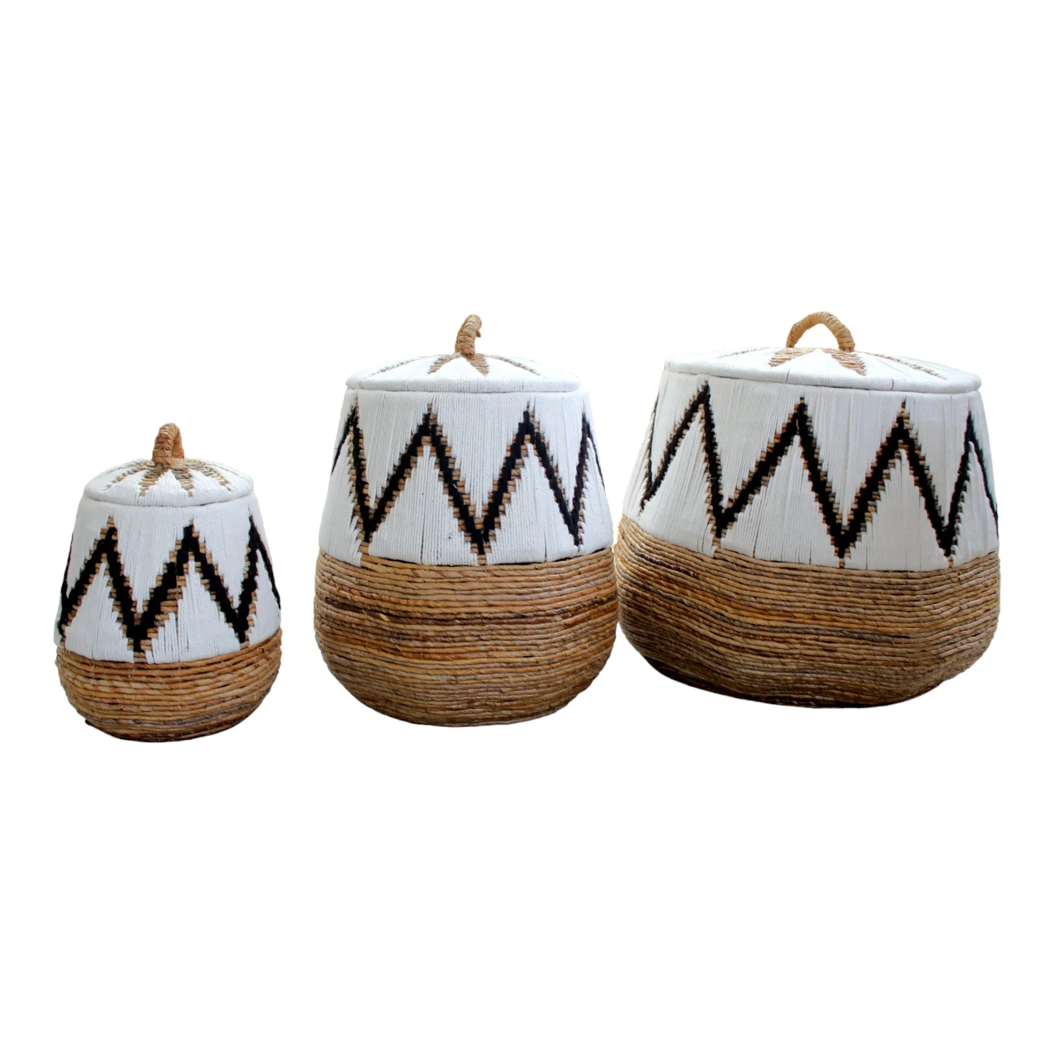 Banana Leaf Round Basket with Lid