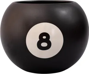 ban.do Novelty 8 Ball Flower Vase, Retro Ceramic Shelf Decor, Unique and Eclectic Vase, 8-Ball