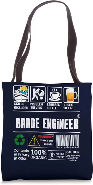 Barge Engineer Label Skills Problem Solving Coffee Beer Tote Bag