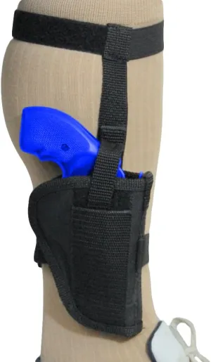 Barsony New Black Nylon Ankle Holster for 2" Snub-Nose 22 32 38 357 Revolvers