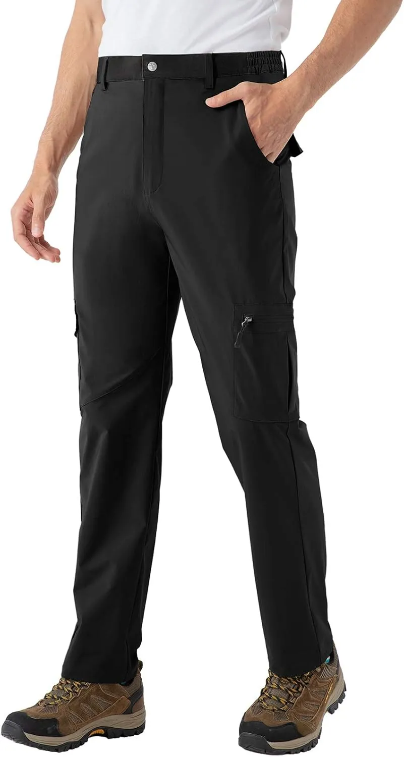 BASUDAM Men's Cargo Hiking Pants Quick Dry Lightweight Stretch Water Resistant Summer Outdoor Work Travel with Pockets