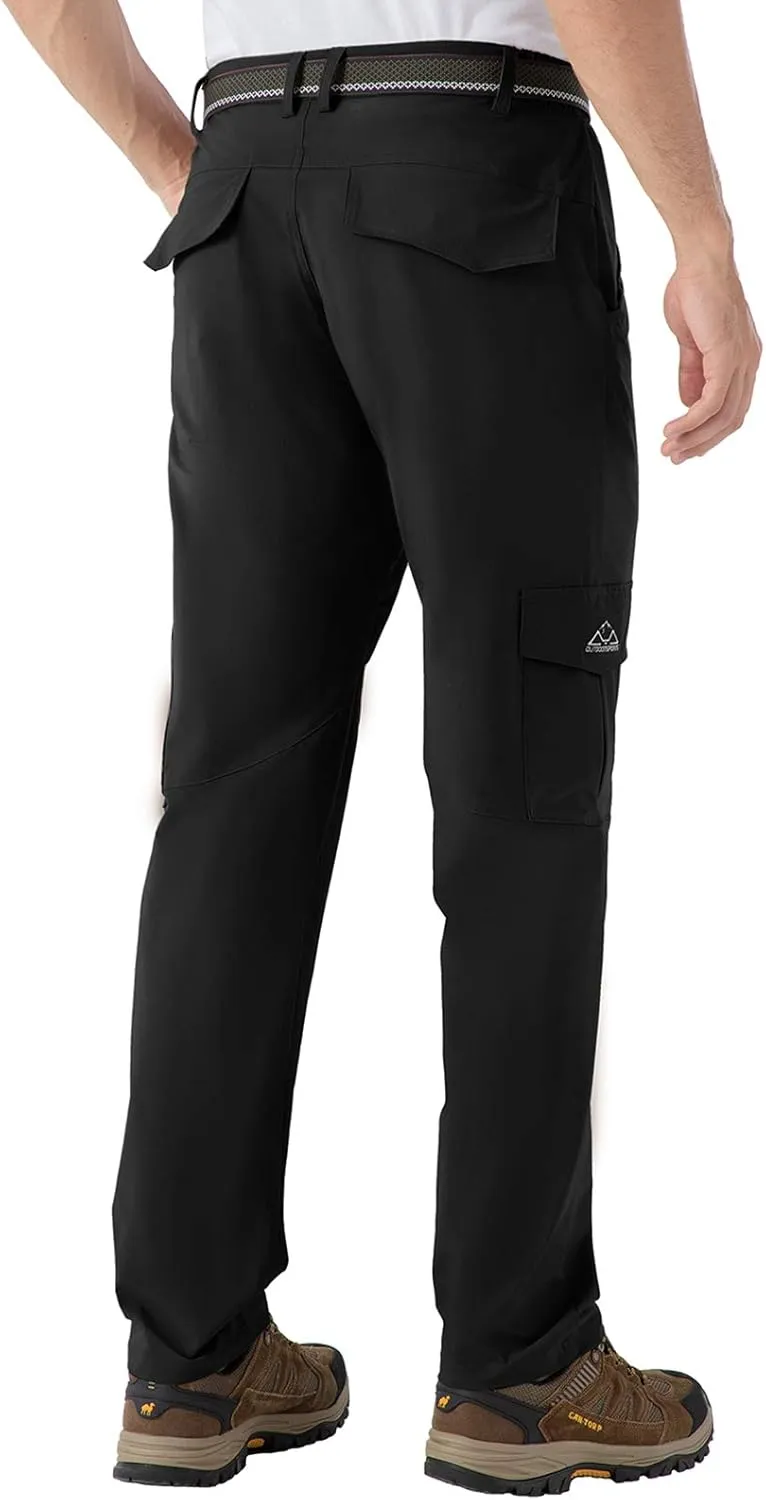BASUDAM Men's Cargo Hiking Pants Quick Dry Lightweight Stretch Water Resistant Summer Outdoor Work Travel with Pockets