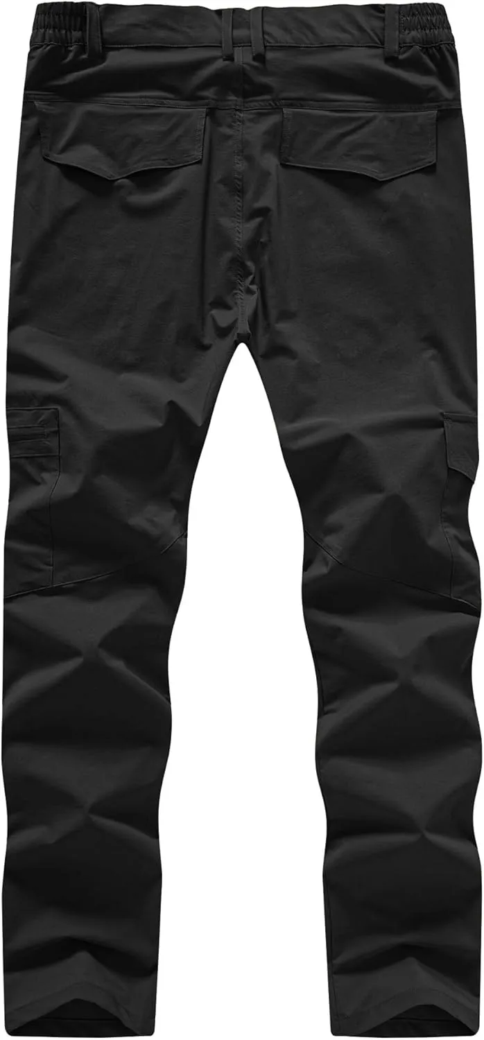 BASUDAM Men's Cargo Hiking Pants Quick Dry Lightweight Stretch Water Resistant Summer Outdoor Work Travel with Pockets