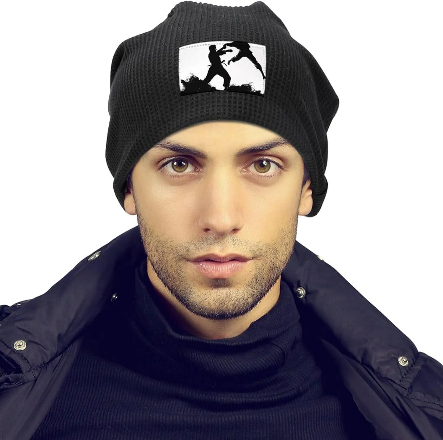 Beanie Hat Kickboxing Winter Warm Caps Soft Pullover Cap Slouchy Beanie for Men Unisex Beanie Cap