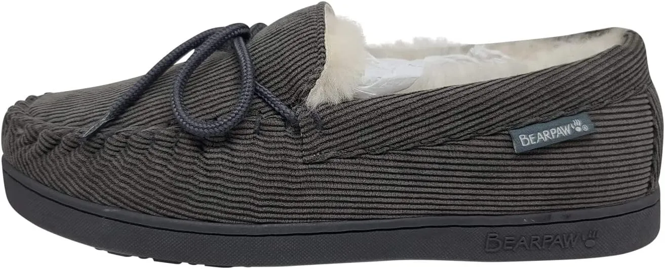 Bearpaw Men's Moc Ii Multiple Colors | Men's Slip Charcoal Corduroy - 9 Medium