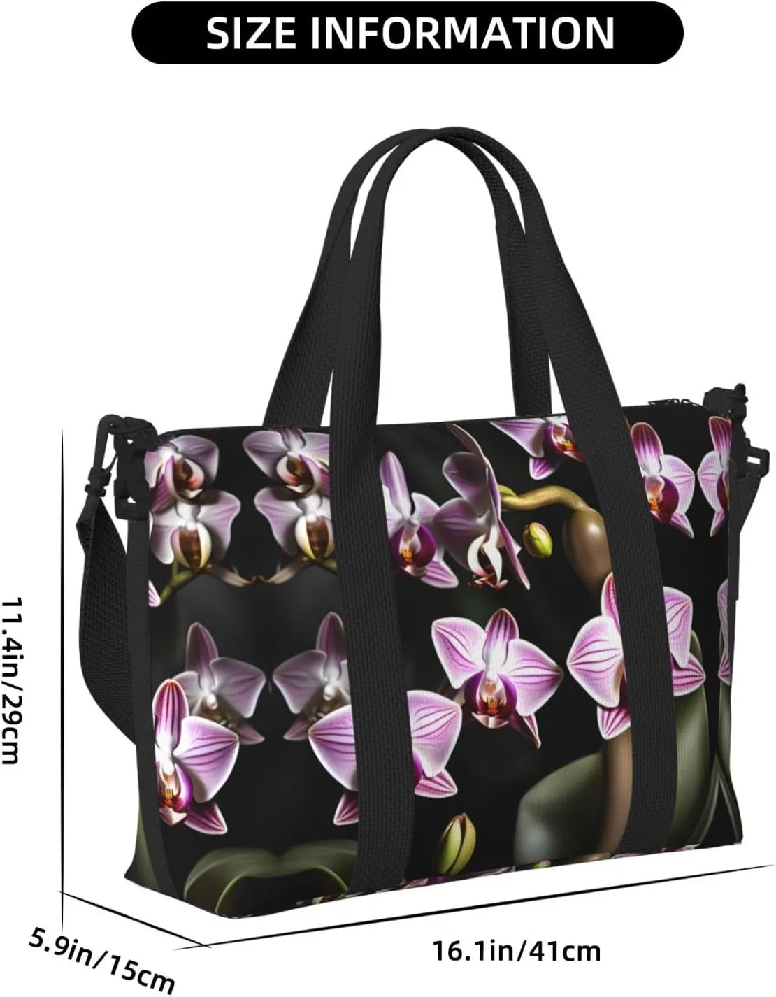 Bell Orchid Pattern Travel Bags, Weekender Carry On For Women, Sports Gym Bag, Workout Duffel Bag,Overnight