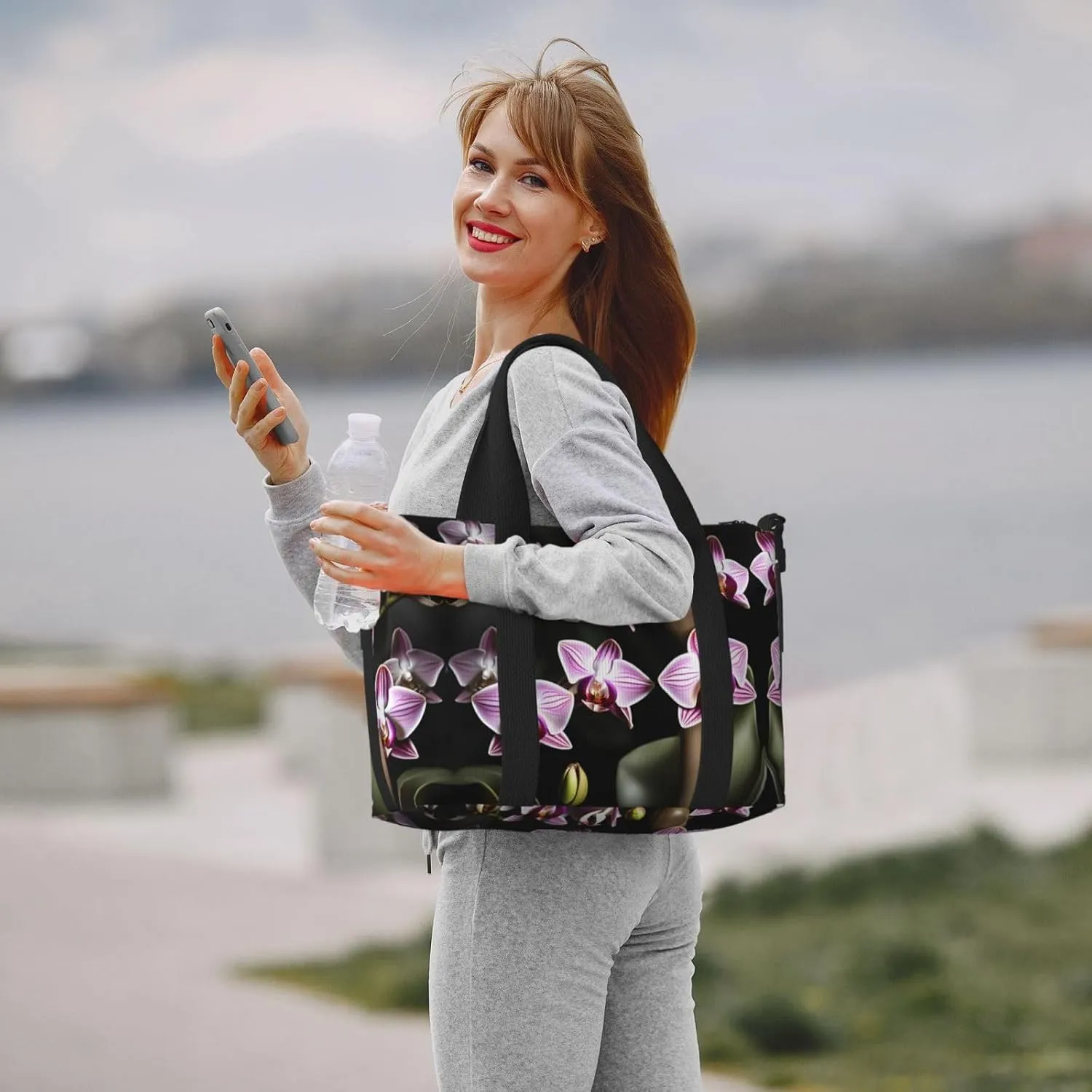 Bell Orchid Pattern Travel Bags, Weekender Carry On For Women, Sports Gym Bag, Workout Duffel Bag,Overnight