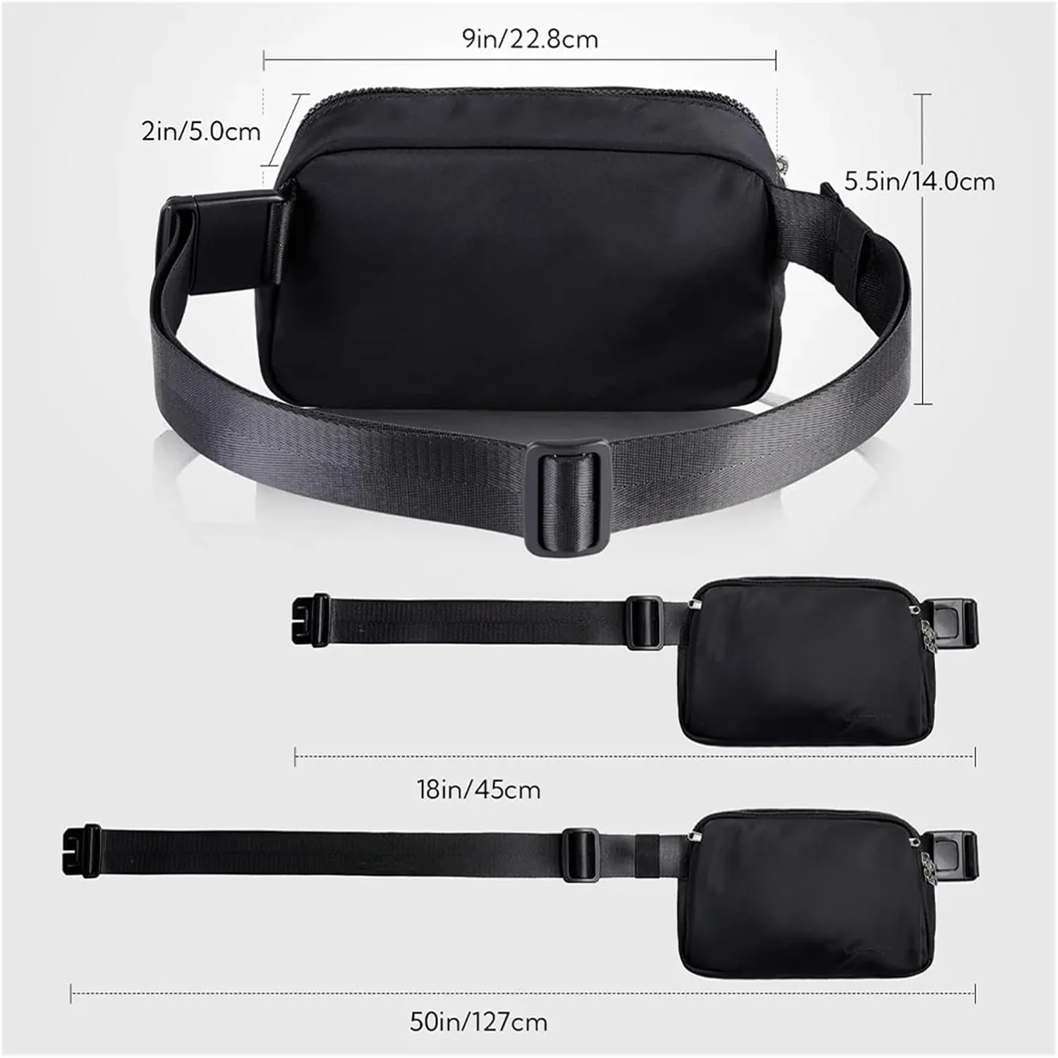 Belt Sports Walking Waist Bag Runner Belt Bag Hip Fit For MAN Woman(Light Grey)