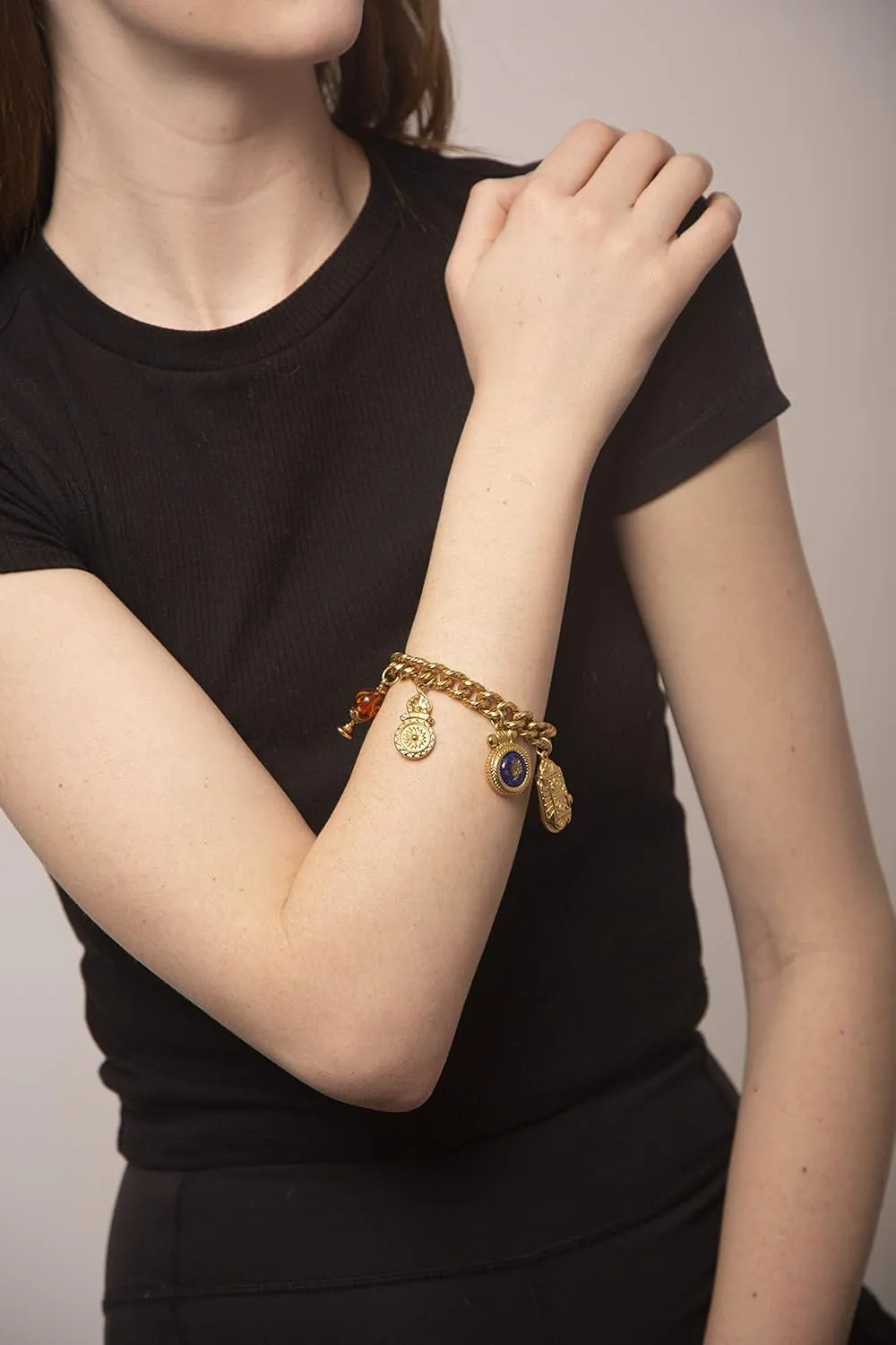 Ben-Amun Jewelry Royal Charm Vintage-Inspired Gold Multi Charm Bracelet