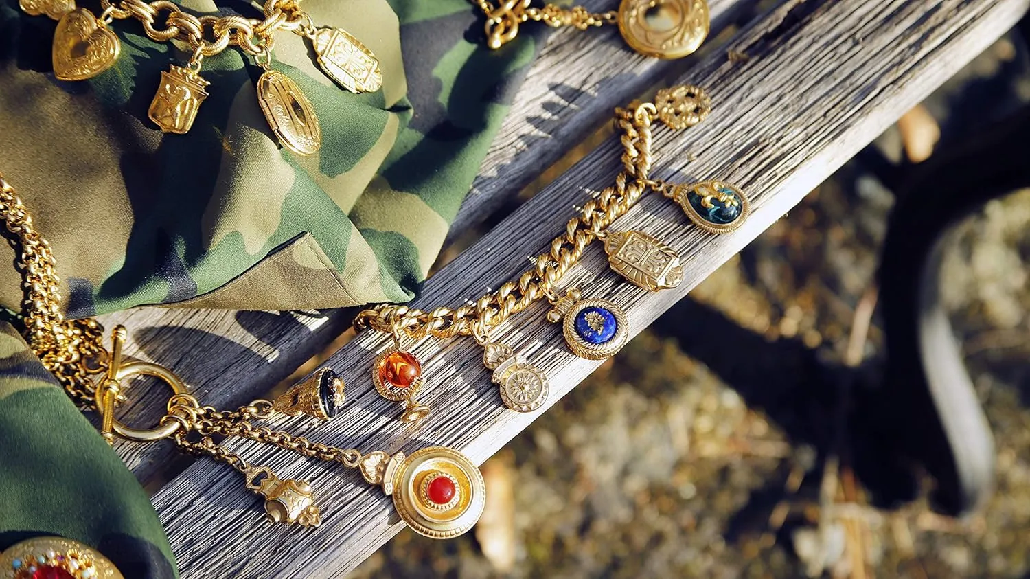 Ben-Amun Jewelry Royal Charm Vintage-Inspired Gold Multi Charm Bracelet
