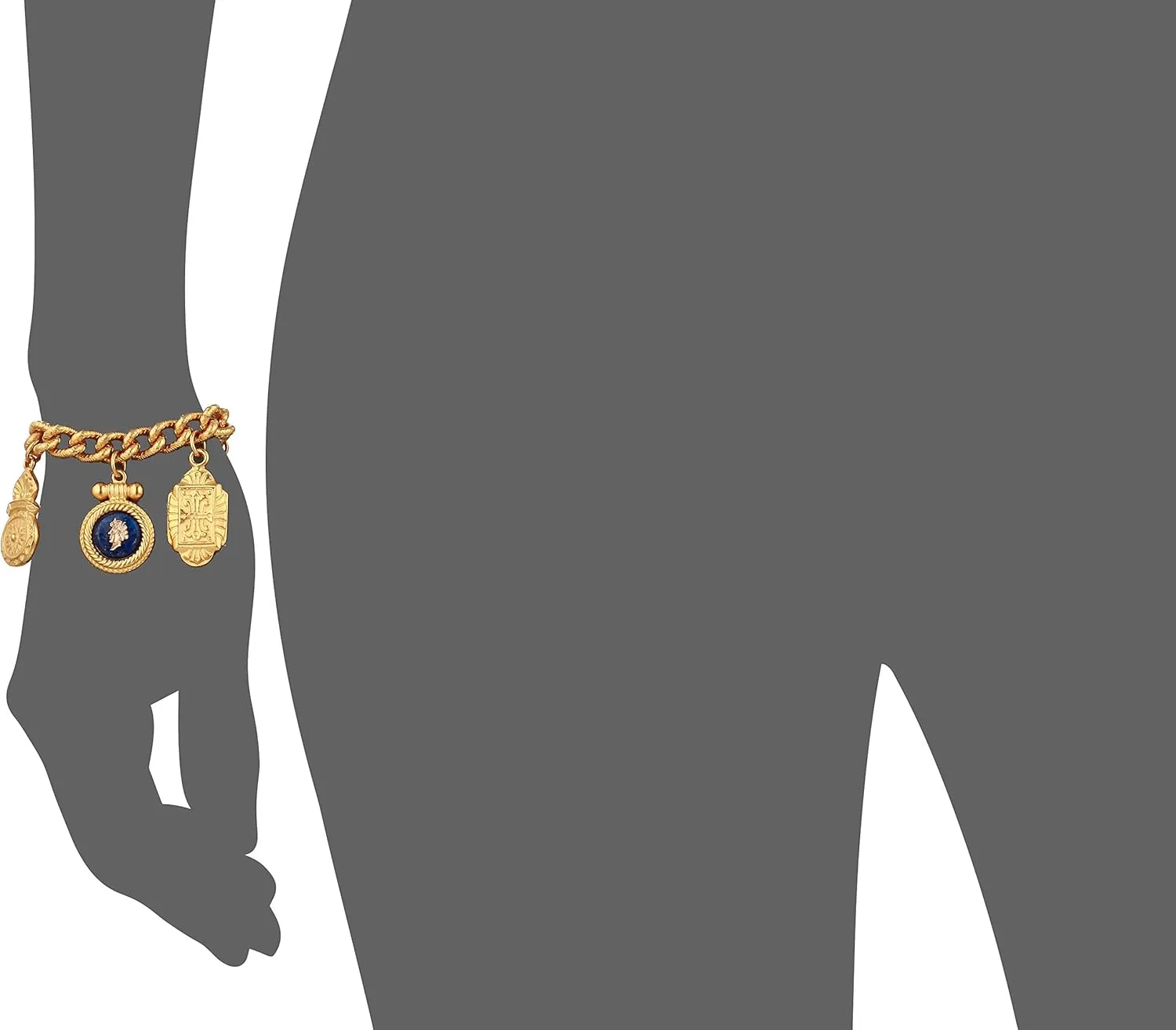 Ben-Amun Jewelry Royal Charm Vintage-Inspired Gold Multi Charm Bracelet