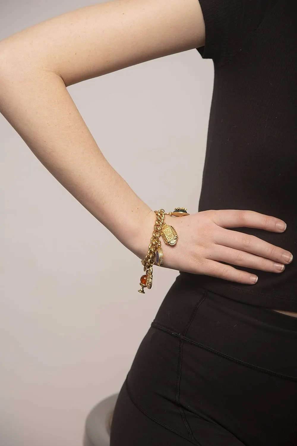 Ben-Amun Jewelry Royal Charm Vintage-Inspired Gold Multi Charm Bracelet