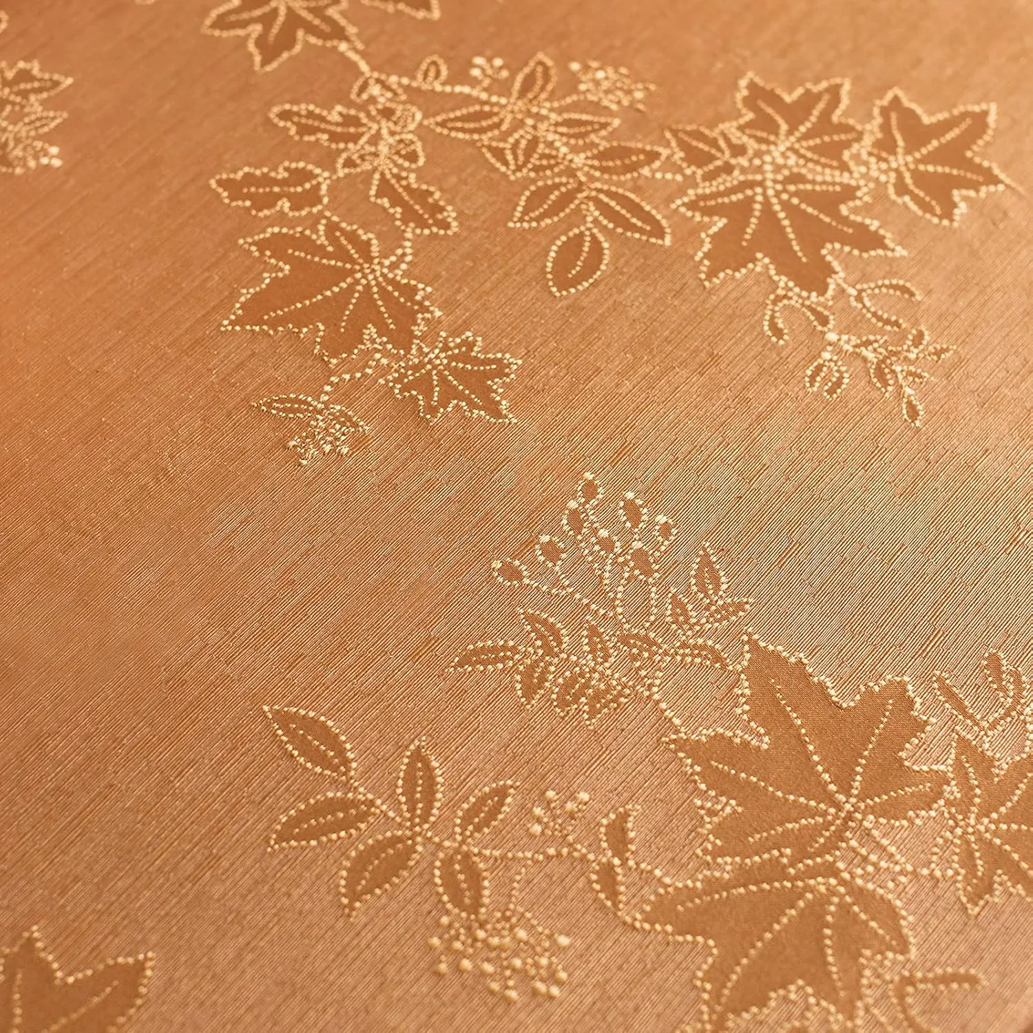 Benson Mills Tablecloth, Countryside Leaves Damask Fabric Table Cloth for Fall, Harvest & Thanksgiving (Amber, 60" x 84" Rectangular)