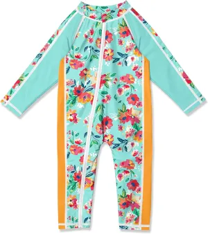 BesserBay Unisex Baby UPF 50  Long Sleeve Zip Up One Piece Swimsuit 0-36 Months