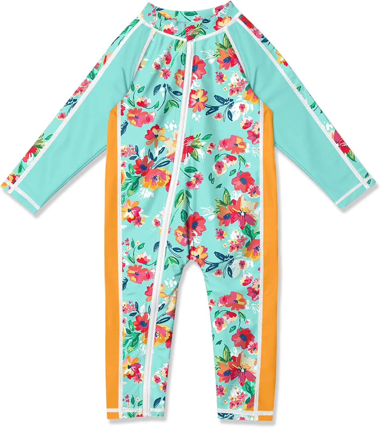 BesserBay Unisex Baby UPF 50  Long Sleeve Zip Up One Piece Swimsuit 0-36 Months