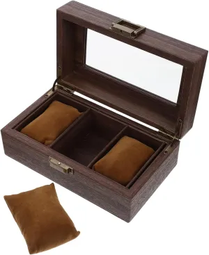 BESTYASH Desktop Wood Watch Box Elegant Jewelry Organizer Cushion Lining for Watches and Bracelets Compact Design for Easy Storage and Travel Stylish Display Case for Women and Couples