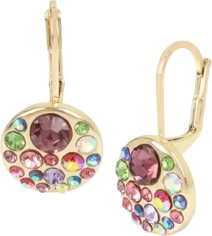Betsey Johnson Mixed Stone Cluster Round Drop Earrings