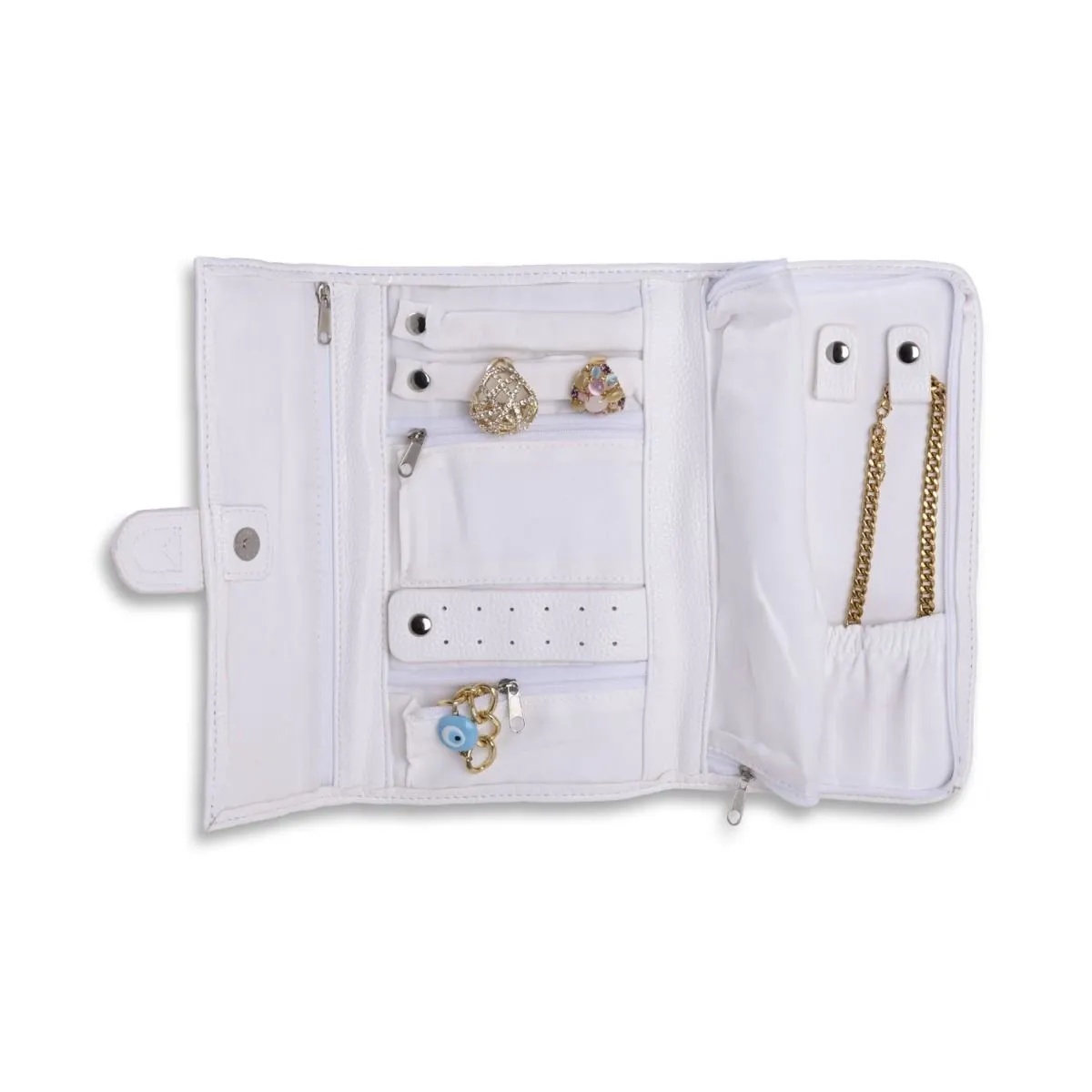 Bey-Berk Hayley Jewelry Clutch in White