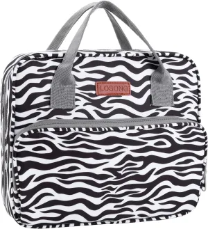Bible Cover for Women, Large Bible Carrying Book Case with Handle & Multi-Pockets Organizer Church Tote for Girls Catholic Christian Gifts, Fits for Study Bible Bag Zebra