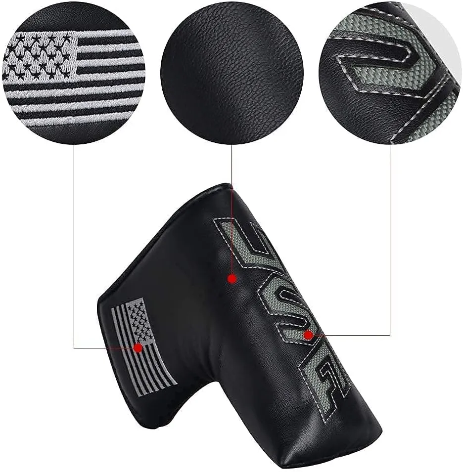 Big Teeth Golf Blade Putter Cover Head Covers Club Protector Magnetic Bar Closure USA Pattern for Scotty Cameron Taylormade Odyssey