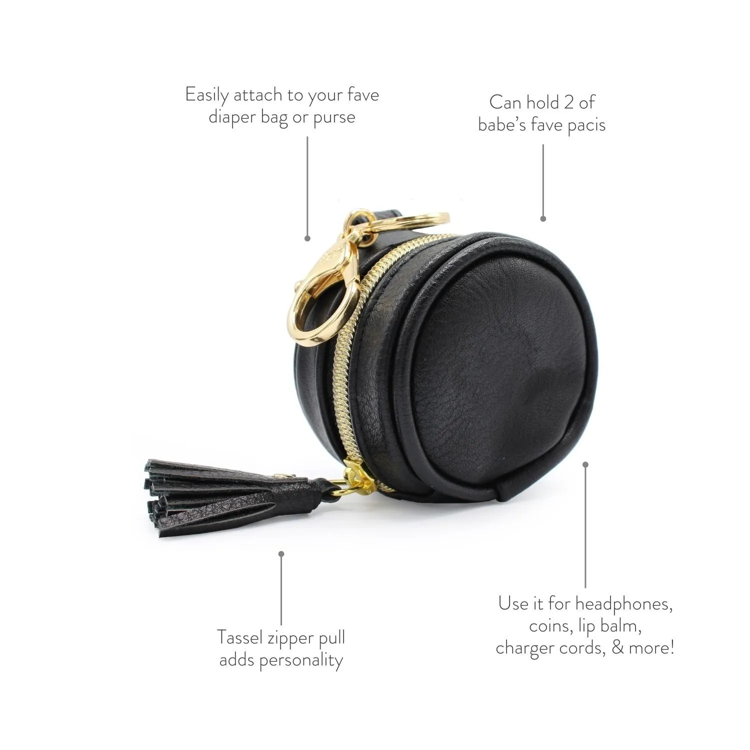 Black Diaper Bag Charm Pod Keychain