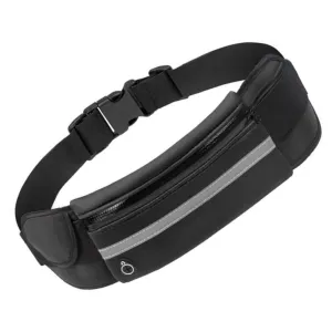 Black Fanny Pack Waist Belt Waterproof Money Wallet Zip Pouch Running Bum Bag