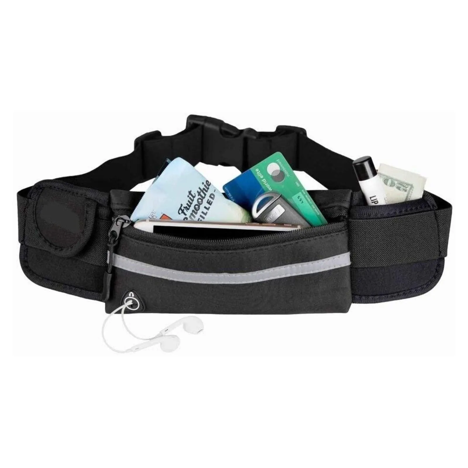 Black Fanny Pack Waist Belt Waterproof Money Wallet Zip Pouch Running Bum Bag
