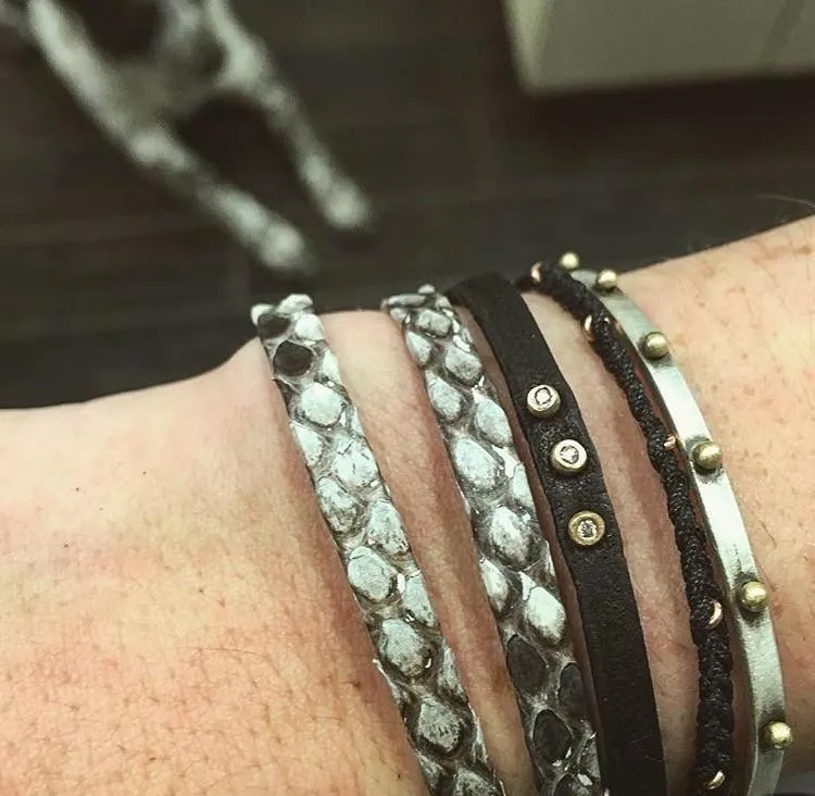 Black Macrame and Rose Gold Bracelet